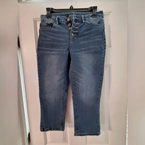 Cropped button-fly jeans